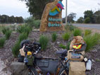 picture of coffee dog under Mount Barker sign